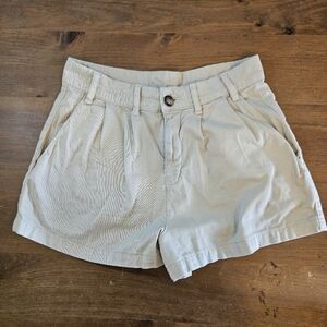 Free People Billie Chino Shorts Pleated Khaki Size 0